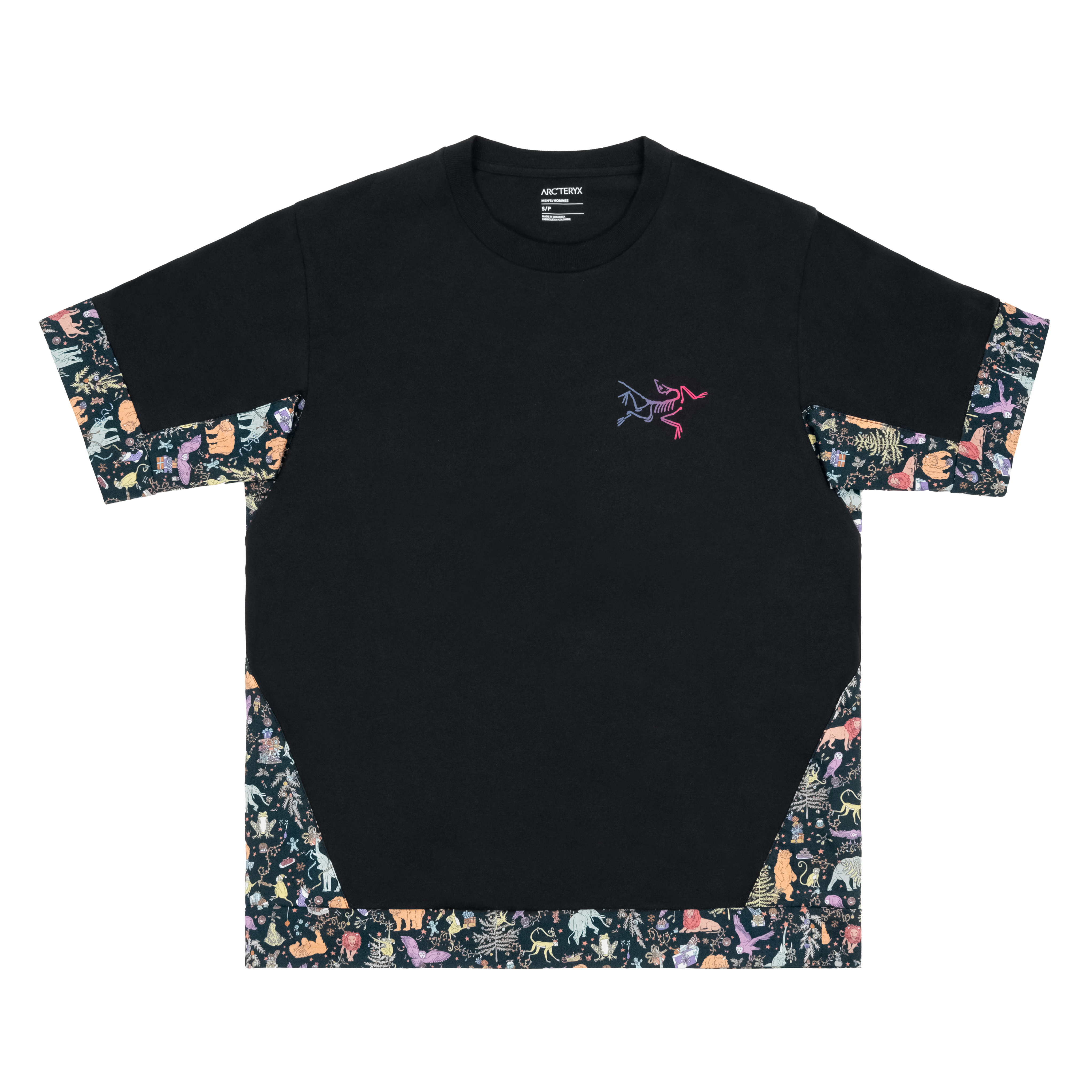 【Custom Apparel】Arcteryx KRAGG Animal Party Logo Patchwork Unisex Black T-Shirt X000008464(Team226