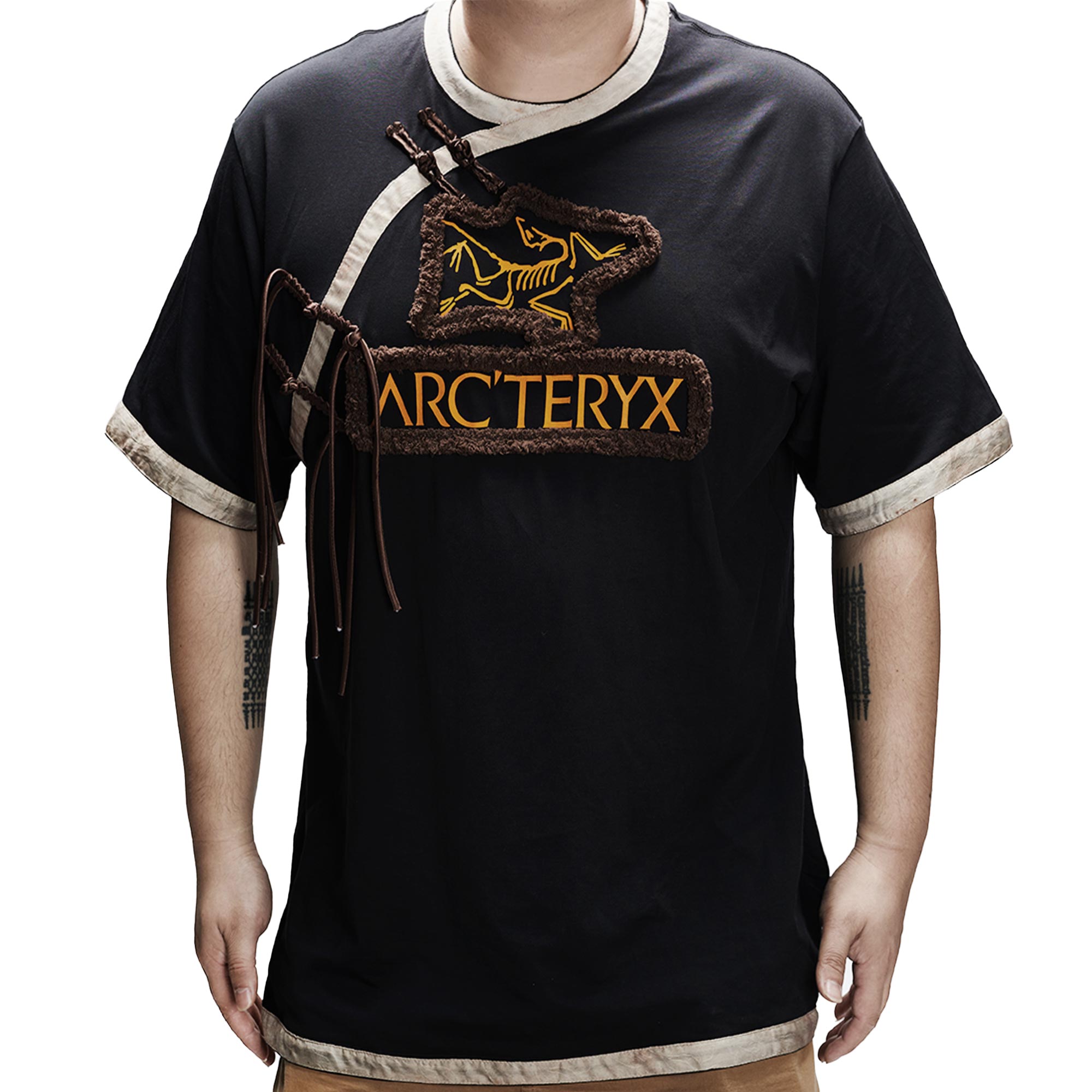 Purchase 【Custom Apparel】Arcteryx Men’s Patchwork Crewneck T-Shirt Black/Brown X000007991(Group80