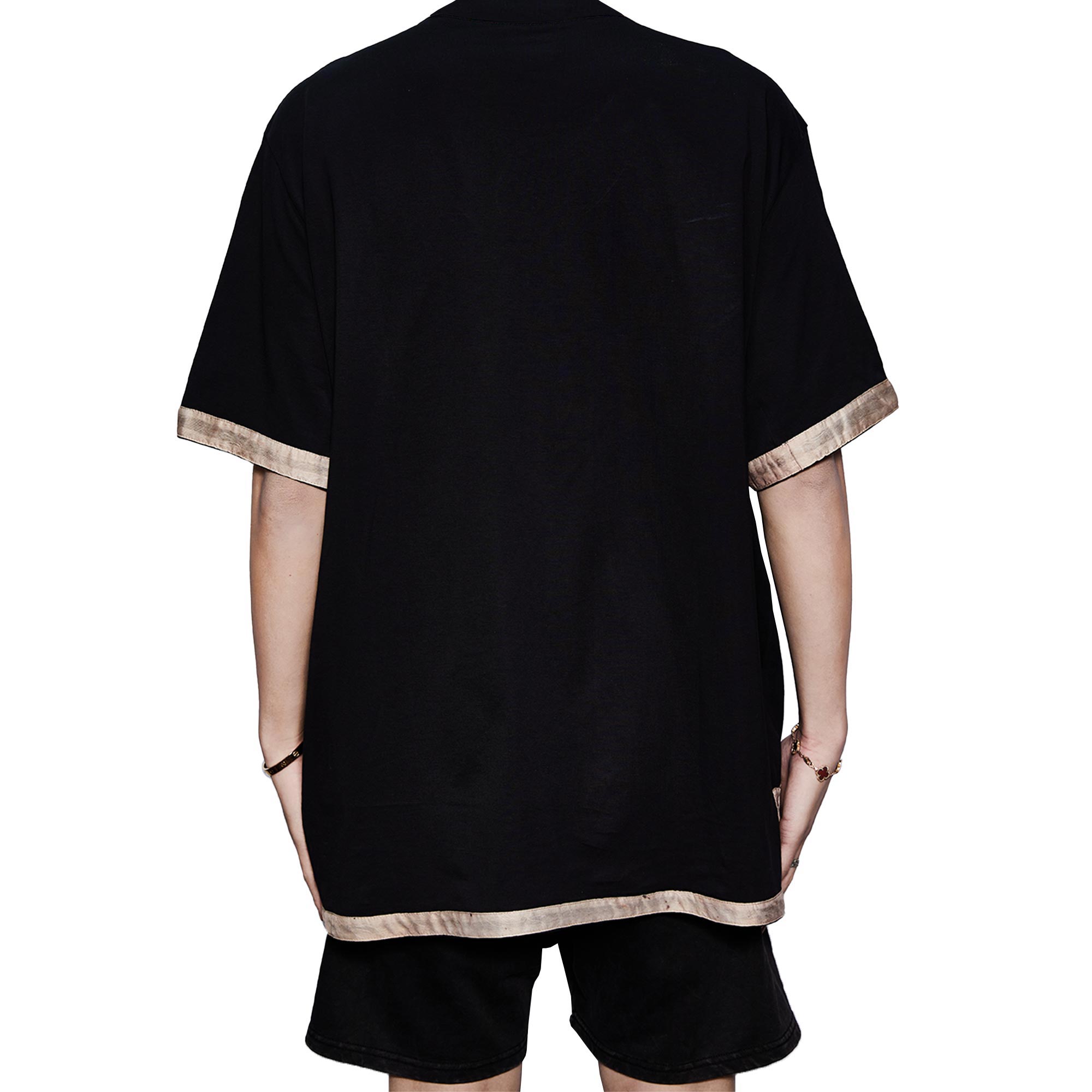 Details for 【Custom Apparel】Arcteryx Men’s Patchwork Crewneck T-Shirt Black/Brown X000007991(Group80