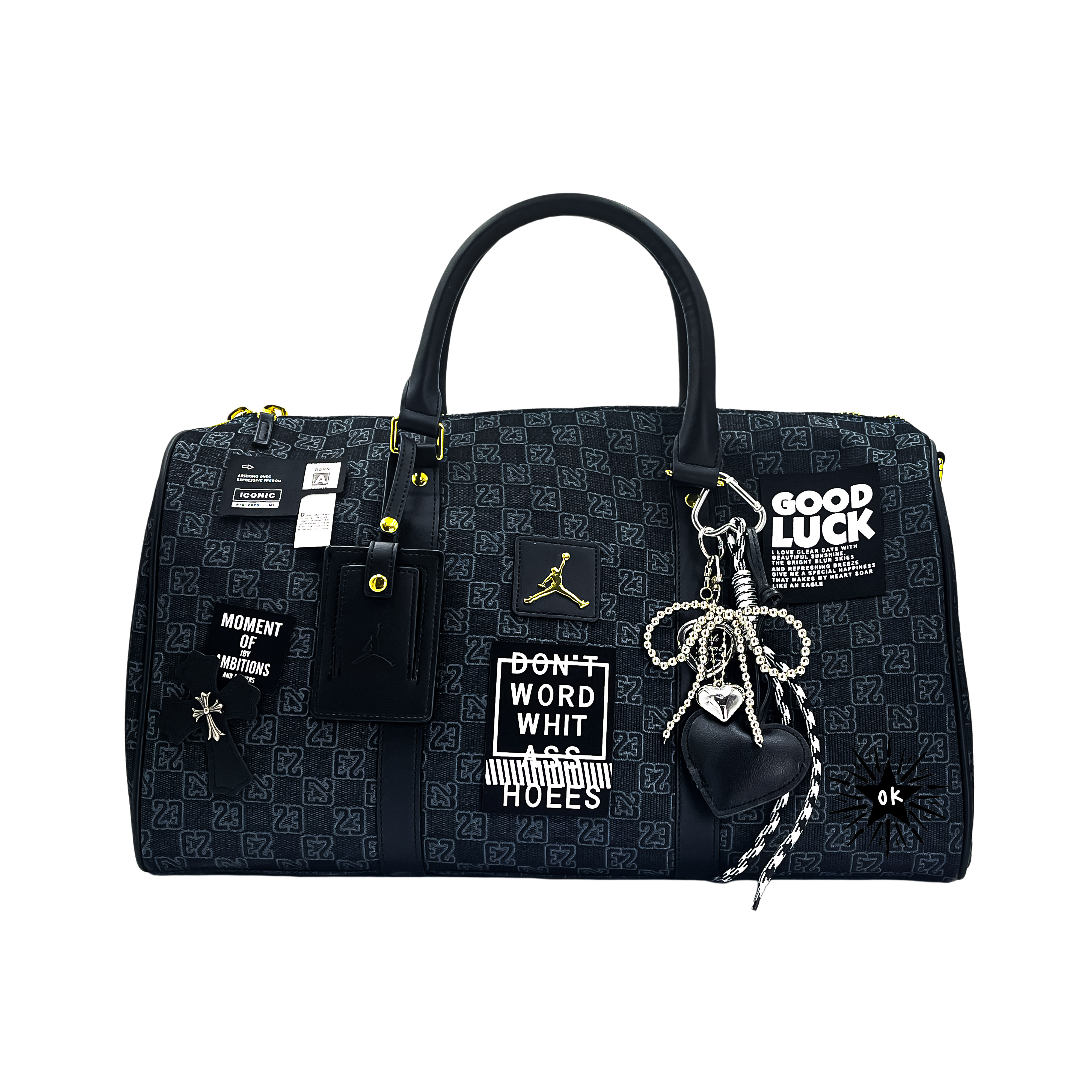 [Custom Bag] Jordan Checkered Graffiti Travel Gym Bag Bucket Bag Polyester Unisex FJ6787-011(TEAM1271-IMAGINARYCHESSBOARD)