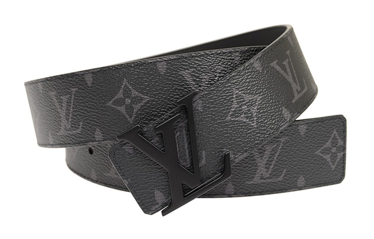 Lookbook [Custom Engraving] Sabuk Kulit Pria Louis Vuitton Monogram Hitam Gesper 4cm M0449