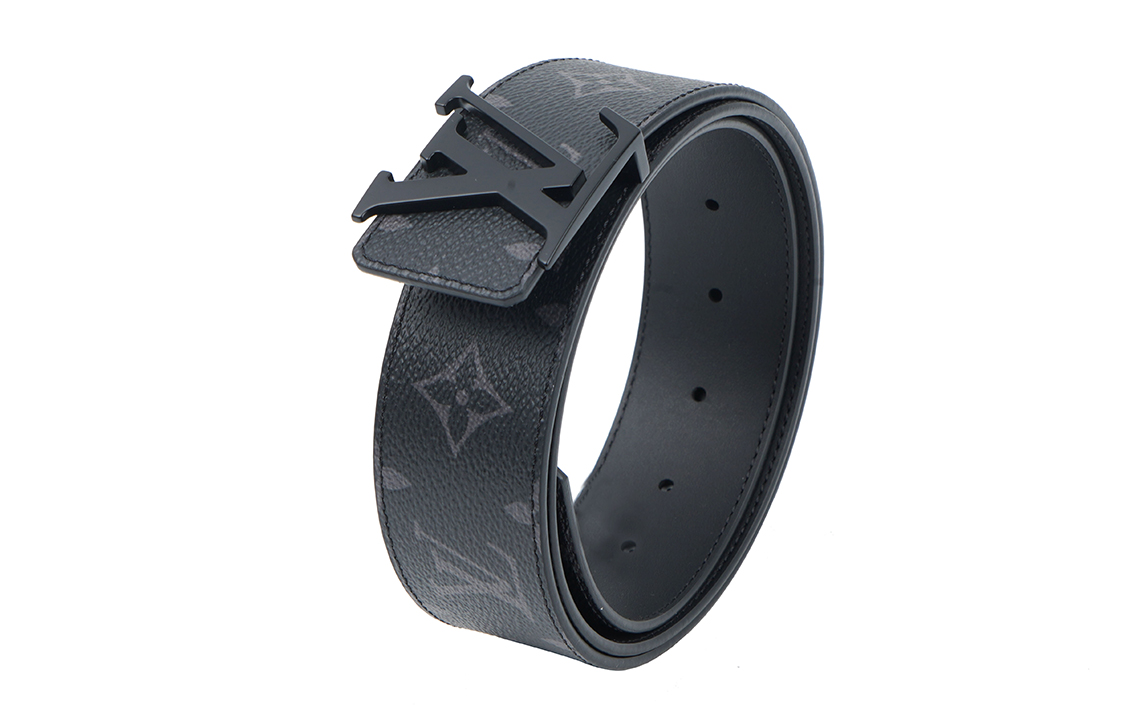 Purchase [Custom Engraving] Sabuk Kulit Pria Louis Vuitton Monogram Hitam Gesper 4cm M0449