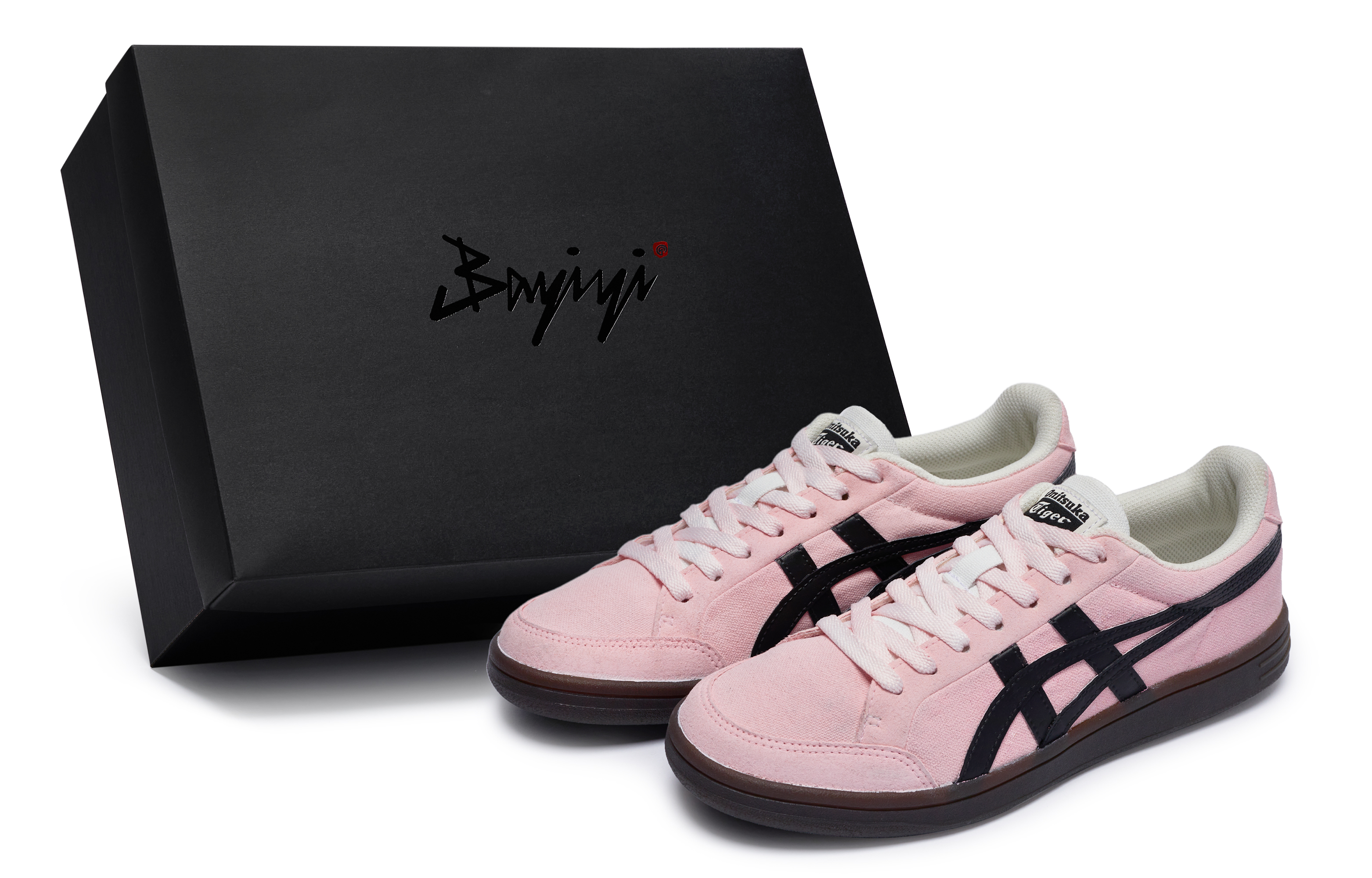 "Custom Onitsuka Tiger Advanti Pink Black Low Sneakers Special Box" 1183B799-101 (Team80 Men's & Women's Velour Love S-BOX)