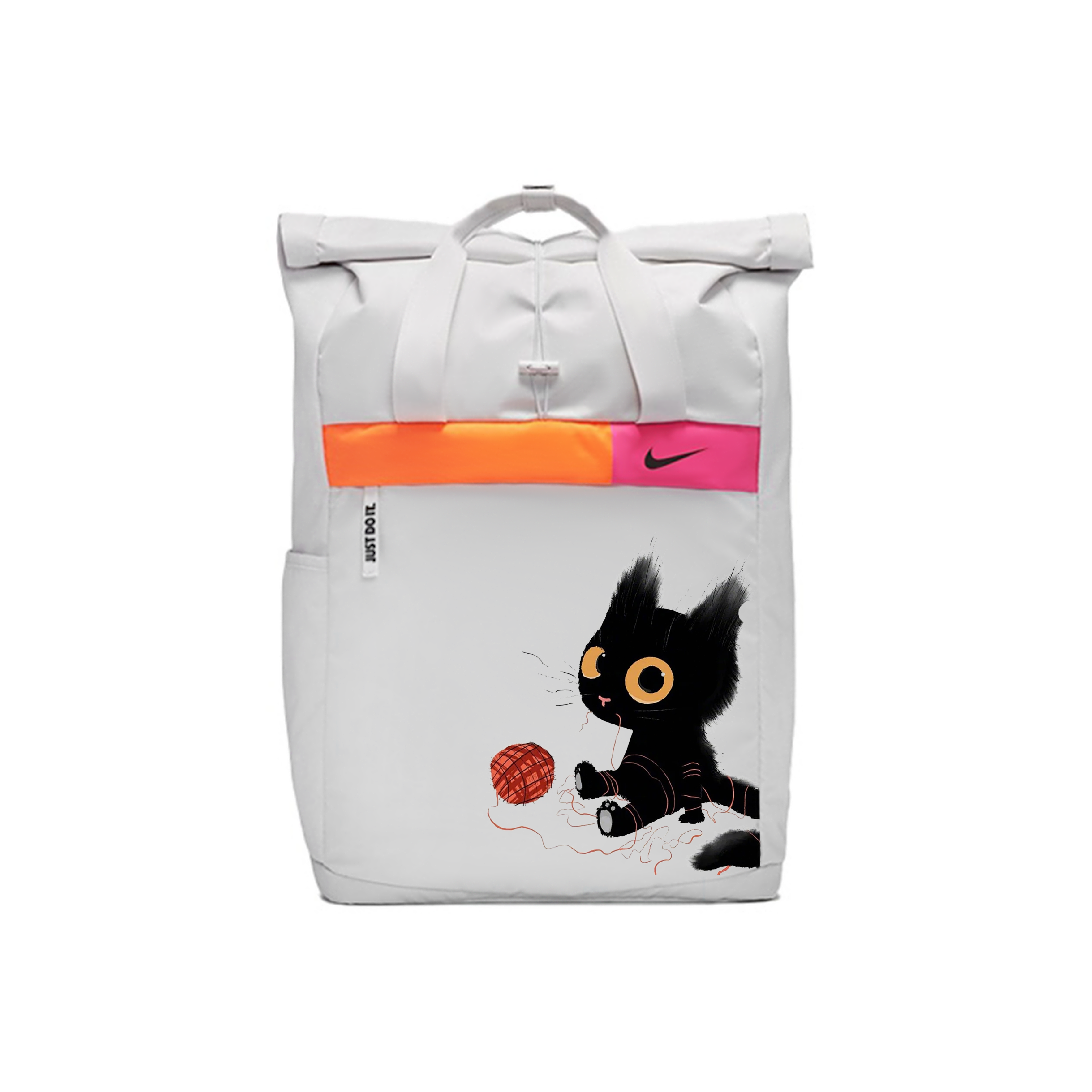 【Custom Pack】Nike Coal Ball Amber Stylish Casual Light Gray Backpack Unisex CU1488-094(TEAM189-LITTLESOOTBALL)