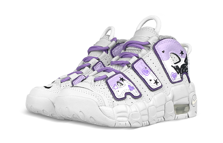 Shop (PS) [カスタムシューズ] (幼児用) ナイキ エアモアアップテンポ「ダークスカルホワイトパープル」 FD0023-001(Team47-皮蓬库洛米SBOX)