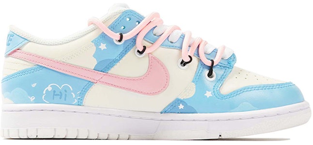 【定制球鞋】Nike Dunk Low 六一兒童節系列 小白鴨 手工縫紉珍珠 解構鞋帶 做舊效果 復古 休閒 低幫 板鞋 GS 馬卡龍色 Order 【定制球鞋】Nike Dunk Low 六一兒童節系列 小白鴨 手工縫紉珍珠 解構鞋帶 做舊效果 復古 休閒 低幫 板鞋 GS 馬卡龍色