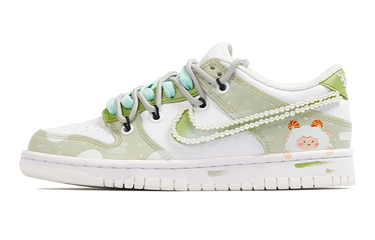 Buy (PS) [定制鞋款] 耐克Dunk Low '珍珠羊-儿童节抹茶' DH9765-100(TeamP-女款珍珠羊S-BOX)
