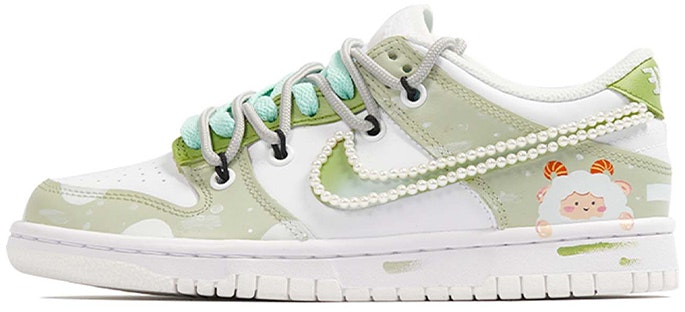 custom-shoes-preschool-nike-dunk-low-pearl-lamb-children-s-day-matcha