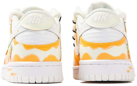 【定制球鞋】Nike Dunk Low 六一兒童節系列 菠蘿汽水 貼皮 解構鞋帶 做舊效果 復古 休閒 低幫 板鞋 GS 白橙色 Purchase 【定制球鞋】Nike Dunk Low 六一兒童節系列 菠蘿汽水 貼皮 解構鞋帶 做舊效果 復古 休閒 低幫 板鞋 GS 白橙色