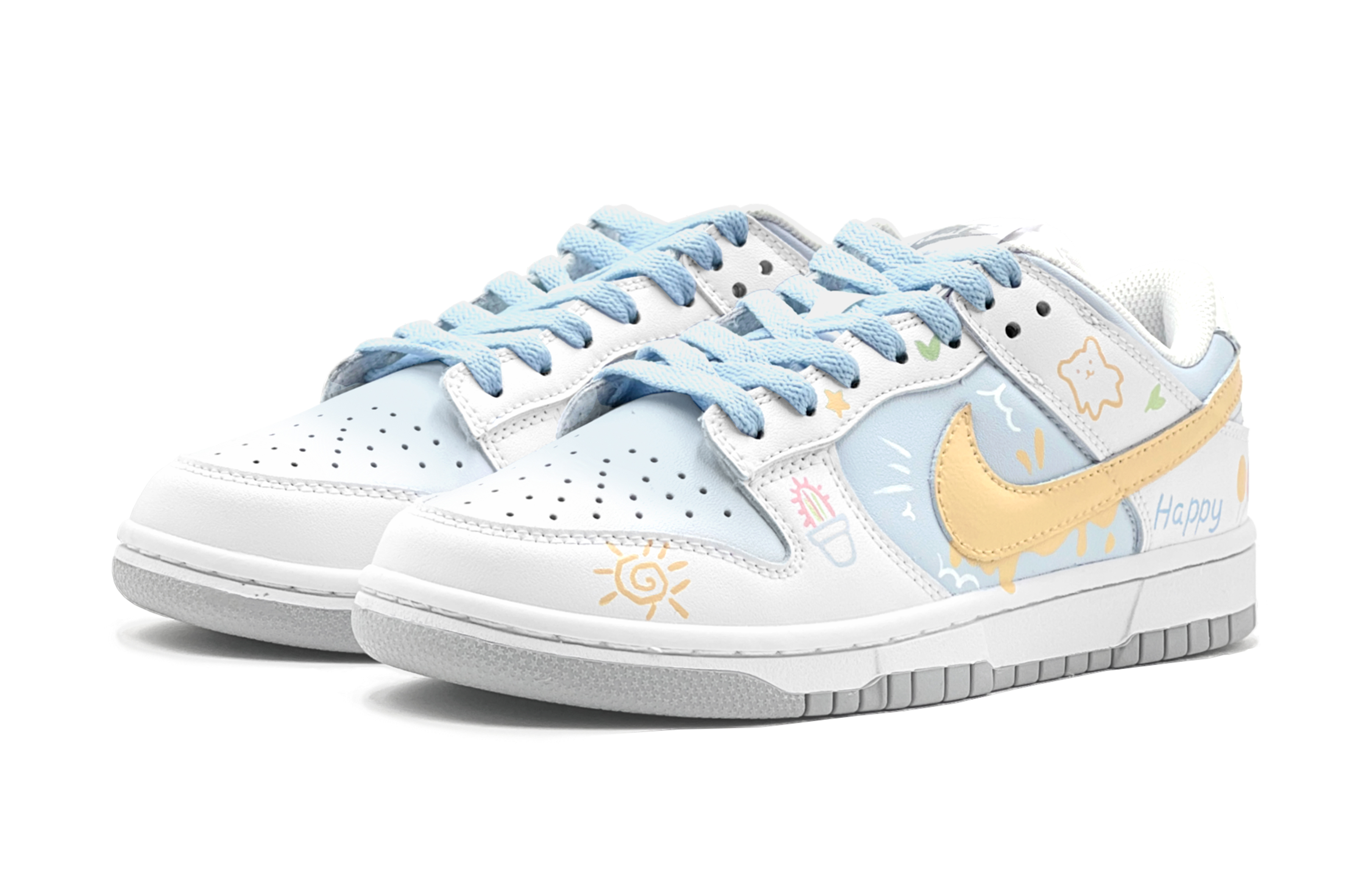 Lookbook (PS) [カスタムシューズ] (幼稚園児) ナイキ ダンクロー「イエローブルーグラフィティ」 DH9765-102(TeamS-童趣涂鸦女S-BOX)