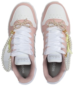 【客製化籃球鞋】adidas Hoops 2.0 珠光碧璽 嫵媚粉紅公主 防滑耐磨 低筒 板鞋 女款 粉白銀 Purchase 【客製化籃球鞋】adidas Hoops 2.0 珠光碧璽 嫵媚粉紅公主 防滑耐磨 低筒 板鞋 女款 粉白銀