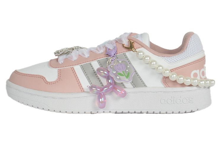 Buy 【訂製球鞋】 adidas neo Hoops 2.0 富貴公主 財閥千金 防滑耐磨 低筒 板鞋 女款 粉白銀