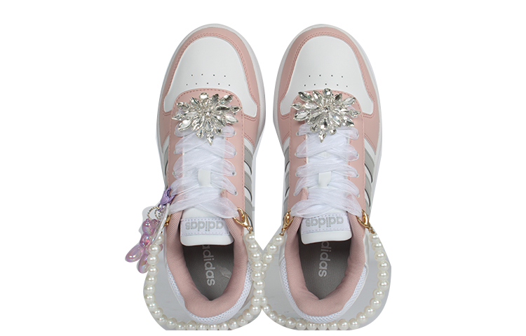 Purchase 【訂製球鞋】 adidas neo Hoops 2.0 富貴公主 財閥千金 防滑耐磨 低筒 板鞋 女款 粉白銀