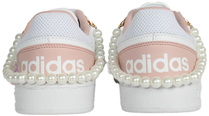 【訂製球鞋】 adidas neo Hoops 2.0 富貴公主 財閥千金 防滑耐磨 低筒 板鞋 女款 粉白銀 Details for 【訂製球鞋】 adidas neo Hoops 2.0 富貴公主 財閥千金 防滑耐磨 低筒 板鞋 女款 粉白銀