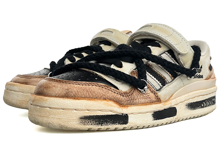 Lookbook 【訂製球鞋】 adidas originals FORUM 84 靜謐深秋 老化 解構 防滑耐磨 低筒 板鞋 女款 黑棕