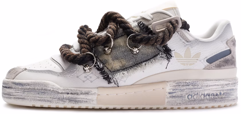 【定制球鞋】adidas originals FORUM 皮革 做舊廢土風 末日使者 手繪噴繪 防滑耐磨 低幫 板鞋 女款 米白黑 Buy 【定制球鞋】adidas originals FORUM 皮革 做舊廢土風 末日使者 手繪噴繪 防滑耐磨 低幫 板鞋 女款 米白黑