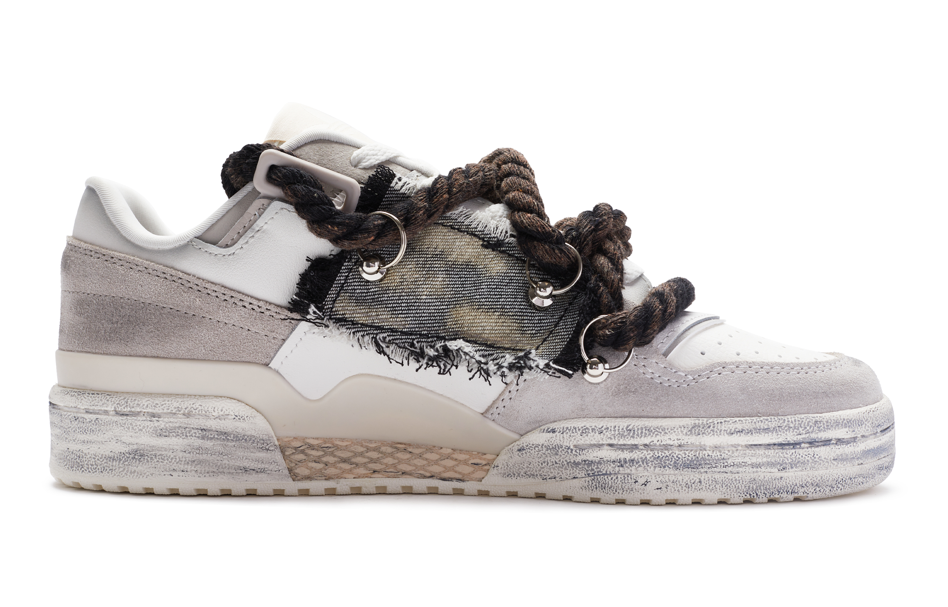 [Custom Shoes] (W) adidas Originals Forum Low 'Post-Apocalyptic Hand-Painted Cream & Black' 圖 2