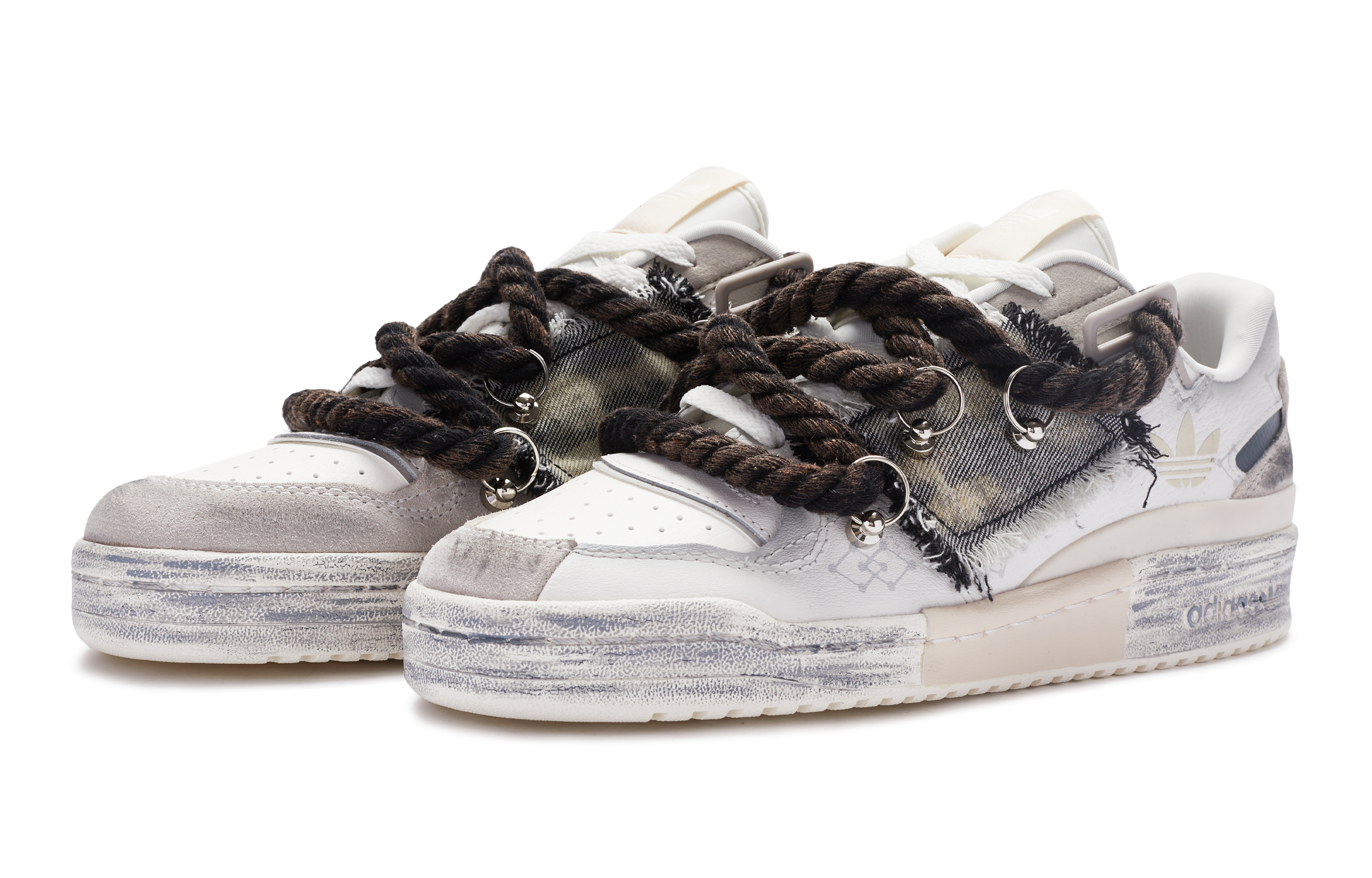 [Custom Shoes] (W) adidas Originals Forum Low 'Post-Apocalyptic Hand-Painted Cream & Black' 圖 3