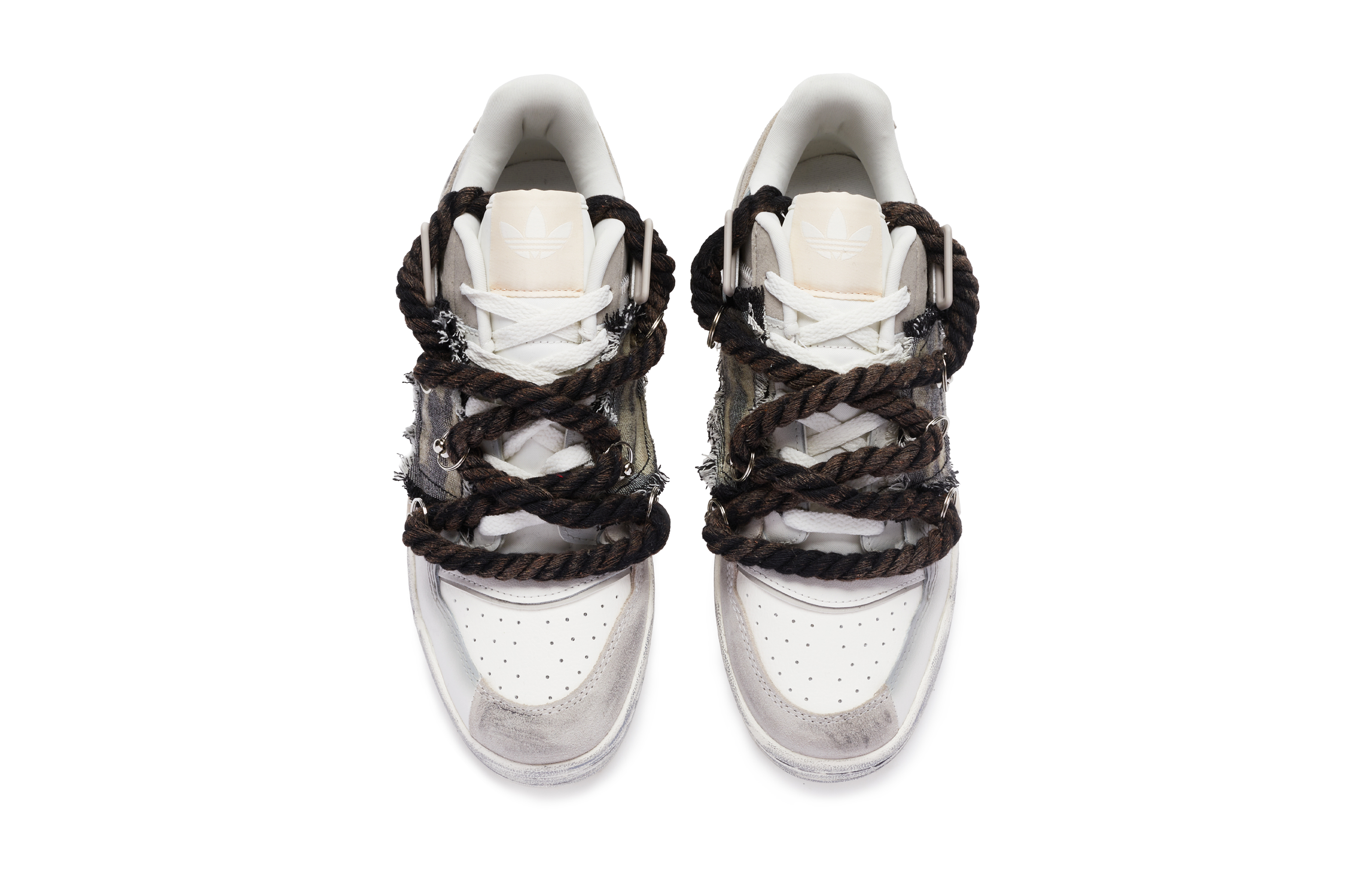 [Custom Shoes] (W) adidas Originals Forum Low 'Post-Apocalyptic Hand-Painted Cream & Black' 圖 4