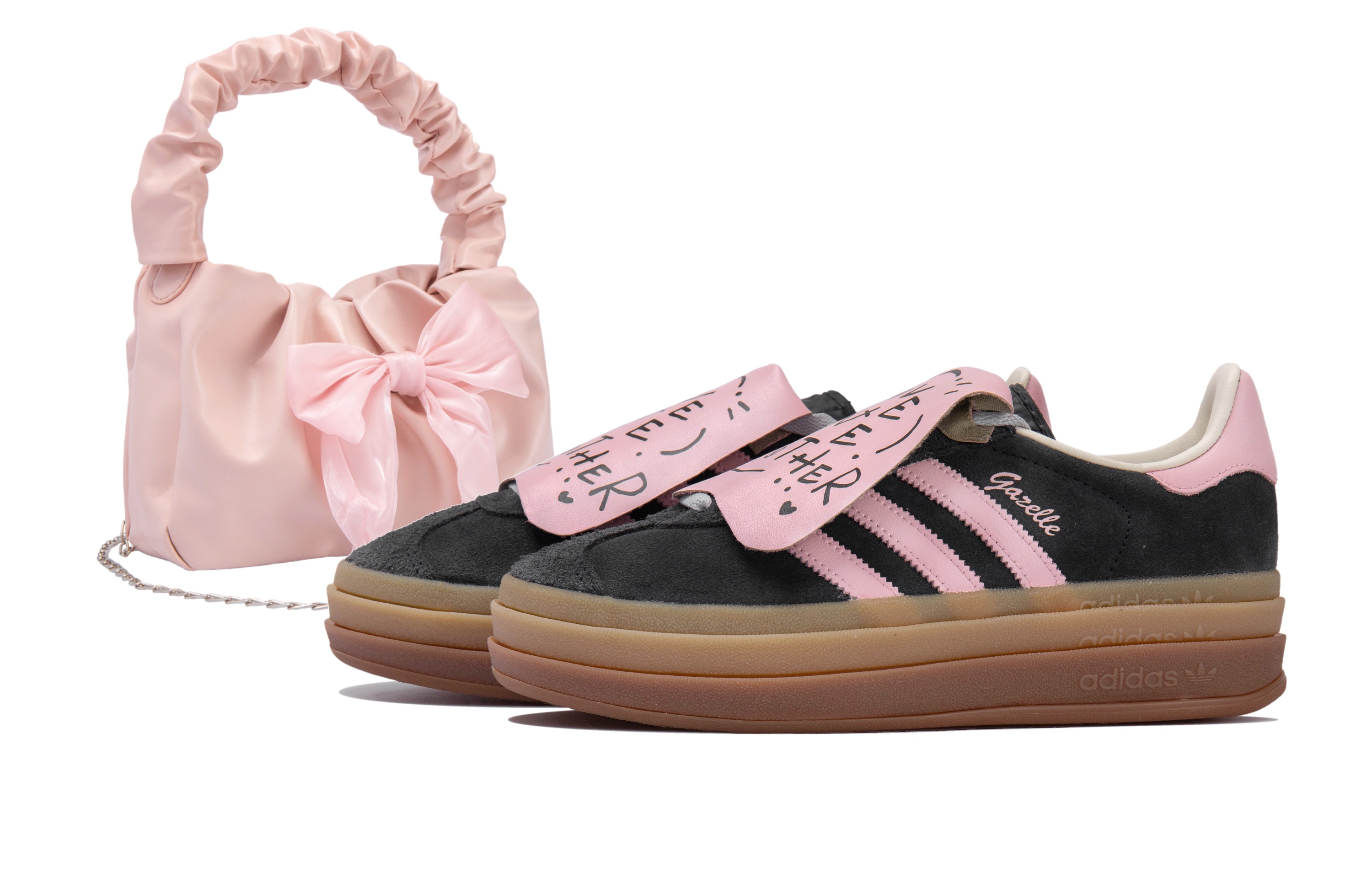 Buy (W) [Sepatu Custom] adidas Originals Gazelle 'Hitam Permen Valentine' IE0428(Team拾玖-黑粉糖果S-BOX)