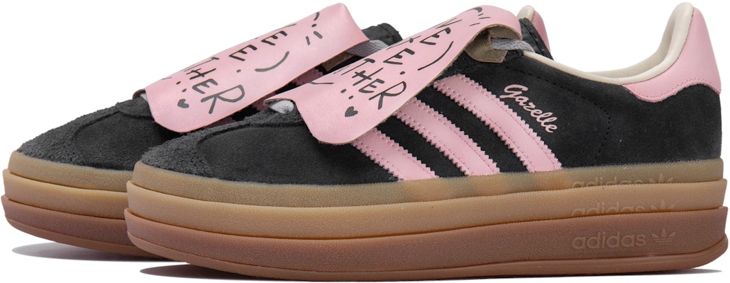 【訂製球鞋】adidas originals Gazelle OKHR 黑粉糖果 翻蓋塗鴉 復古時尚 粉墨 情人節 低筒 板鞋 女款 黑粉棕 Shop 【訂製球鞋】adidas originals Gazelle OKHR 黑粉糖果 翻蓋塗鴉 復古時尚 粉墨 情人節 低筒 板鞋 女款 黑粉棕