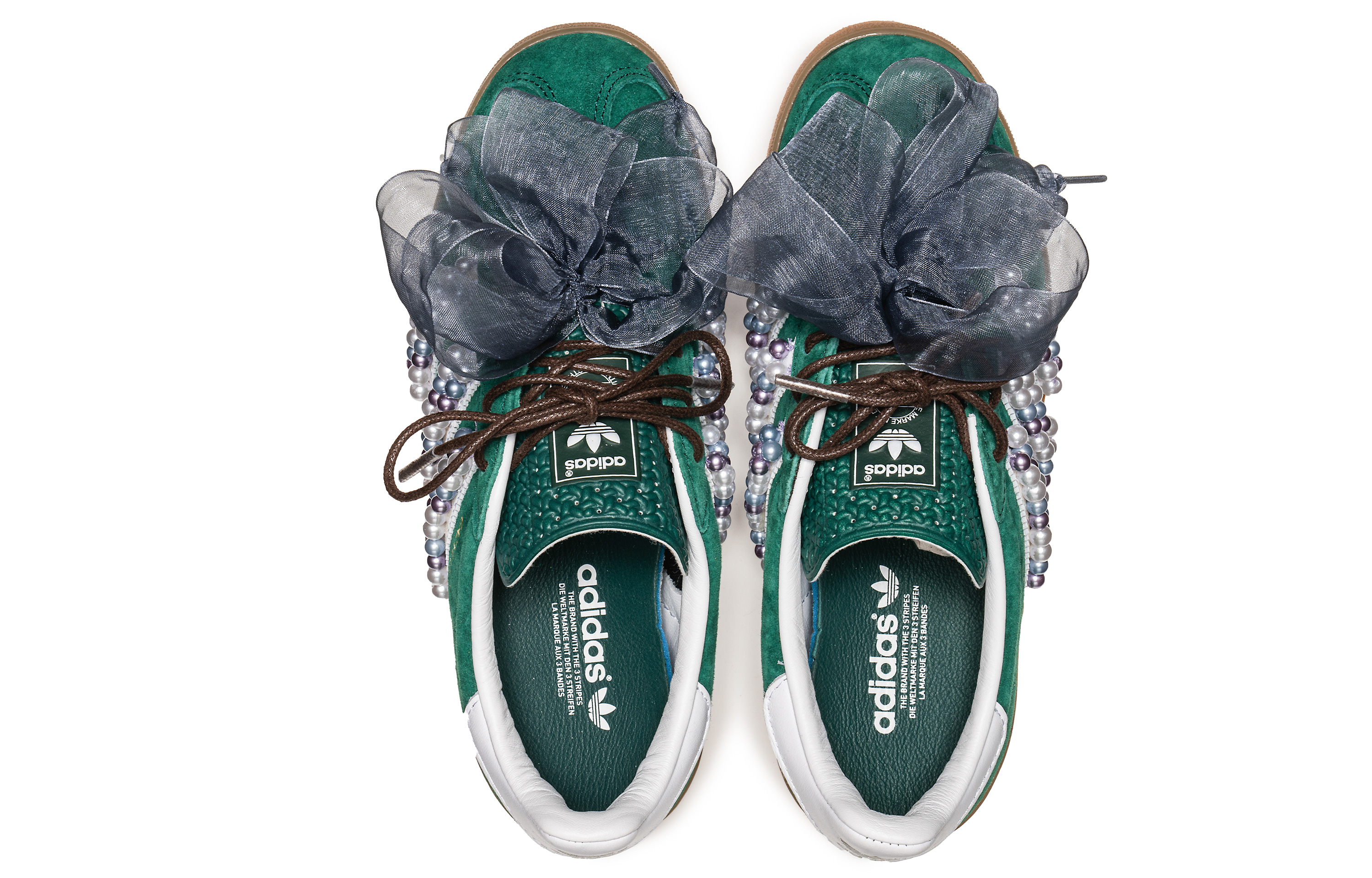 Purchase (W) アディダス オリジナルス ガゼル インドア "緑真珠"(カスタム) IG1596(TeamB-碧波珠影)