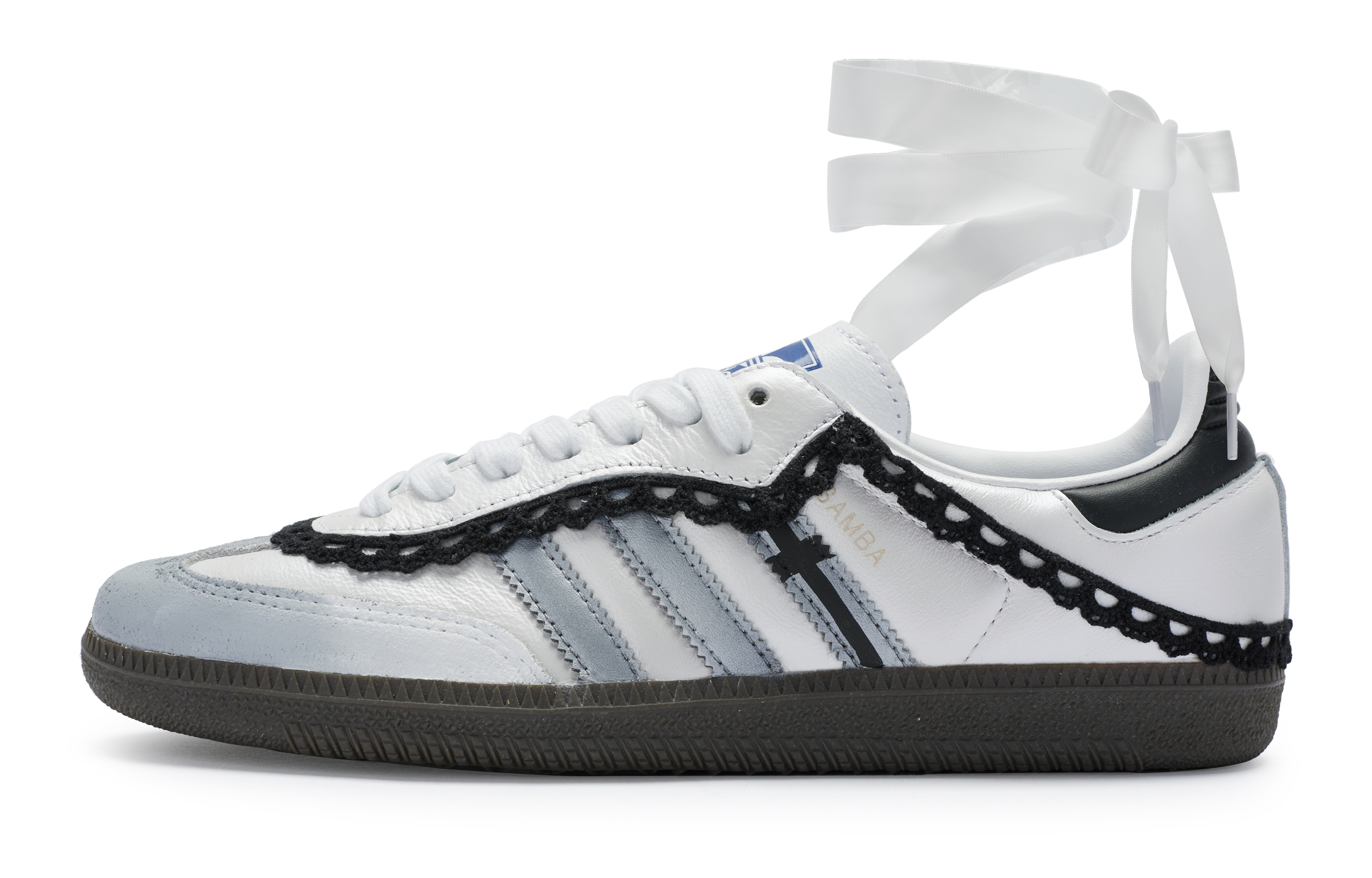 [Custom Shoes] (Women) adidas Originals Samba OG 'Ballet White Silver Black' B75806-444473