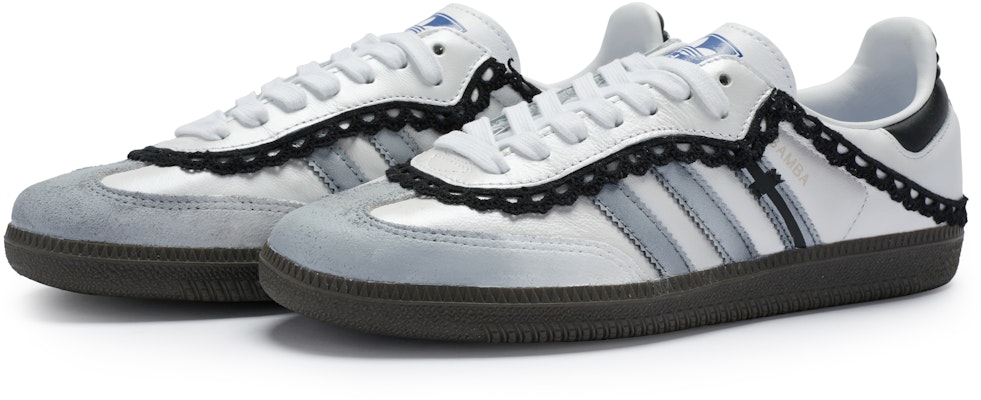 【定製球鞋】adidas originals Samba OG 811製造 少女心情急救 芭蕾 綁帶 低筒 板鞋 女款 白銀黑 Lookbook 【定製球鞋】adidas originals Samba OG 811製造 少女心情急救 芭蕾 綁帶 低筒 板鞋 女款 白銀黑