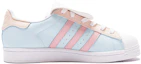 Lookbook 【訂製球鞋】 adidas originals Superstar 氣泡水母 藍莓跳跳糖 春夏甜美小清新 經典蚌殼頭 防滑耐磨 低筒 板鞋 女款 粉藍