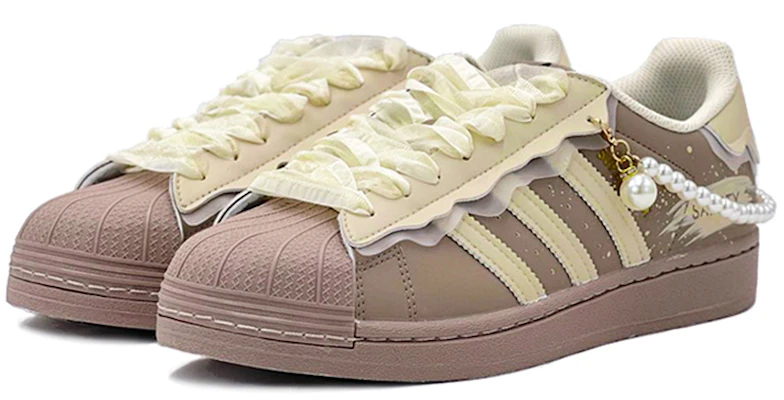 【定製球鞋】 adidas originals Superstar 貝殼頭 聖誕主題 珍珠鍊 限定禮盒 低筒 板鞋 女款 棕白 Shop 【定製球鞋】 adidas originals Superstar 貝殼頭 聖誕主題 珍珠鍊 限定禮盒 低筒 板鞋 女款 棕白