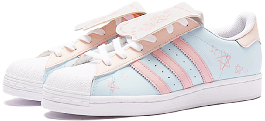 【訂製球鞋】 adidas originals Superstar 氣泡水母 藍莓跳跳糖 春夏甜美小清新 經典蚌殼頭 防滑耐磨 低筒 板鞋 女款 粉藍 Shop 【訂製球鞋】 adidas originals Superstar 氣泡水母 藍莓跳跳糖 春夏甜美小清新 經典蚌殼頭 防滑耐磨 低筒 板鞋 女款 粉藍