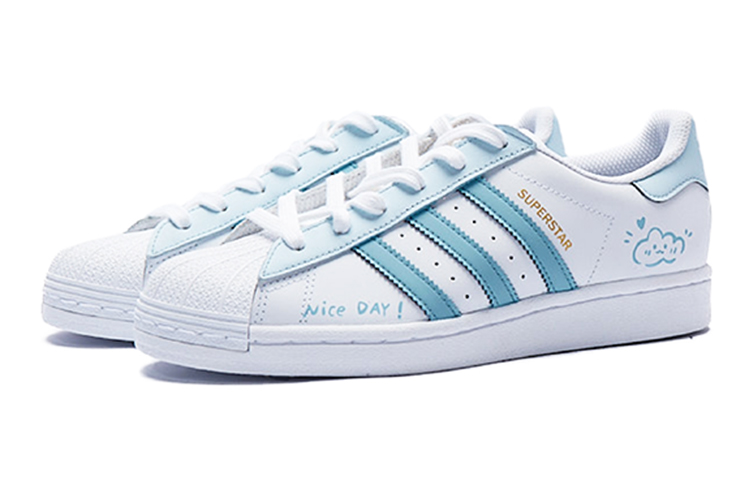 Shop (W) [Sepatu Kustom] adidas Originals Superstar 'Bubble Jellyfish Biru Langit' FV3284(Team15-晴空少女)