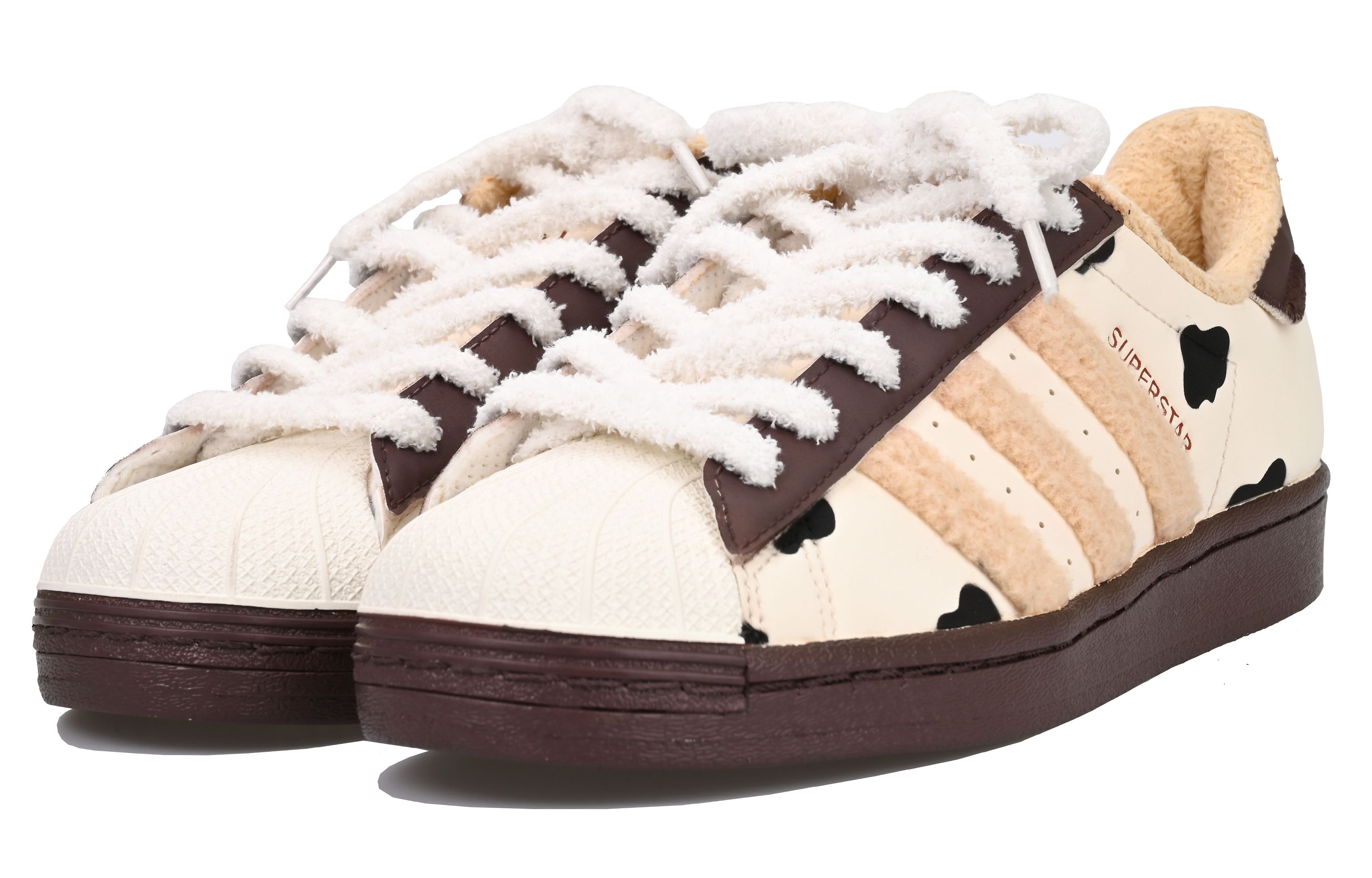 Shop (W) [定制鞋款] 阿迪达斯三叶草Superstar '棕色毛绒牛' GY2527(Team33-绒绒奶牛-女款)