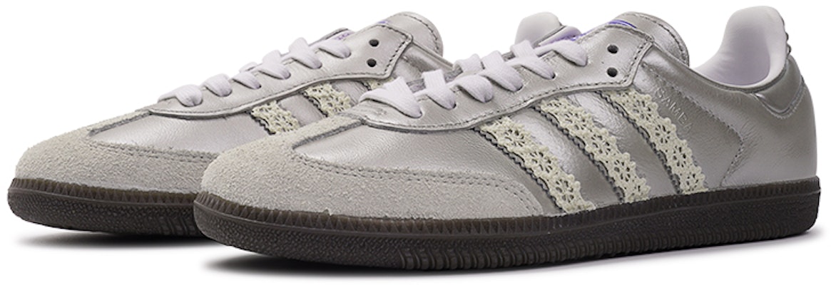 【訂製球鞋】adidas originals Samba OG 莓刻 銀霧公主 芭蕾風 高雅 低筒 板鞋 女款 黑銀 Lookbook 【訂製球鞋】adidas originals Samba OG 莓刻 銀霧公主 芭蕾風 高雅 低筒 板鞋 女款 黑銀