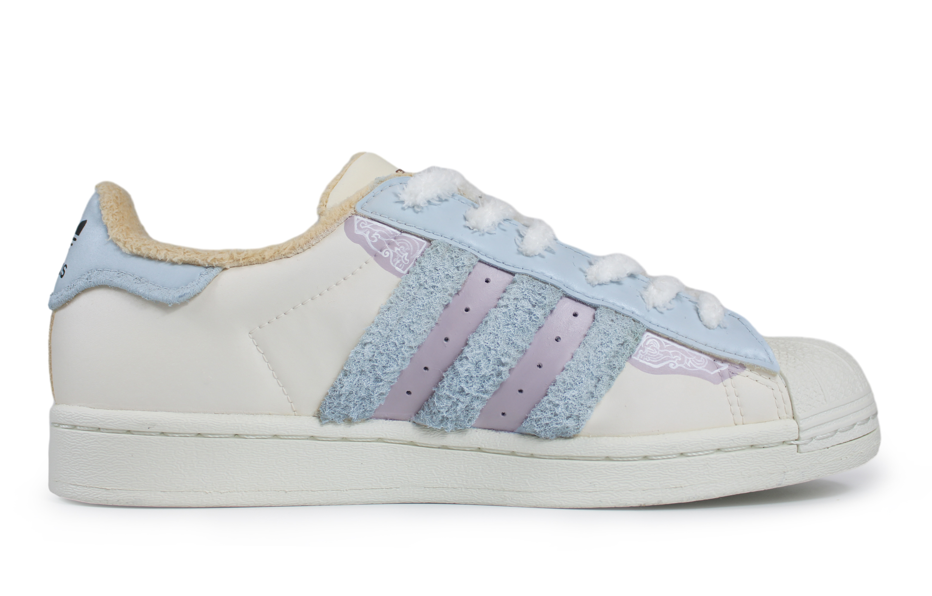 Lookbook 【訂製球鞋】adidas originals Superstar 西楚製造 如夢令 國潮百搭 國風 水晶盤扣 超仙 低筒 板鞋 女款 藍紫米色