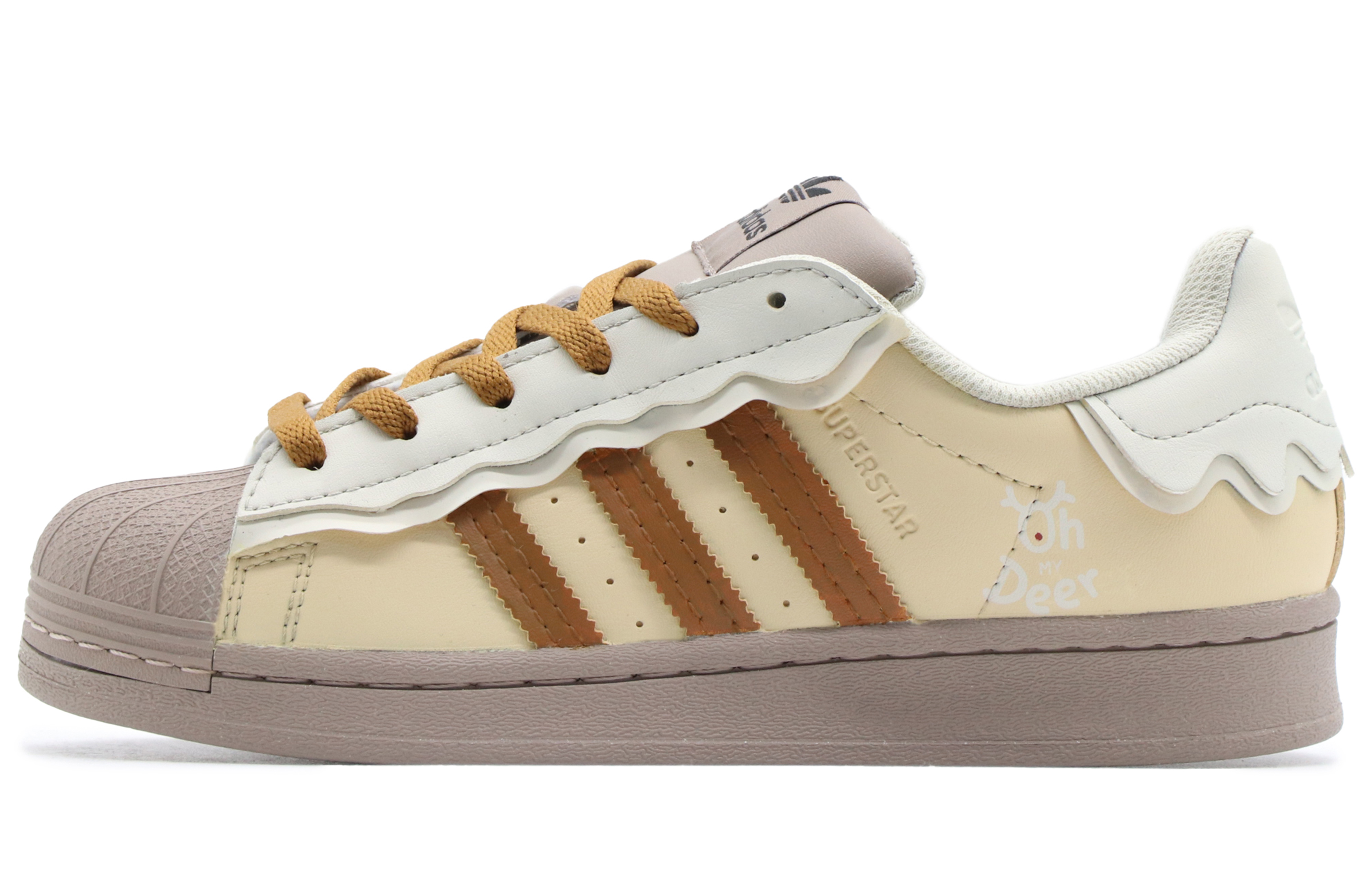 Lookbook (W) 푸딩 BBL 크리스마스 한정판 아디다스 슈퍼스타 (화이트 브라운) GW4440(Team57-女款布丁)
