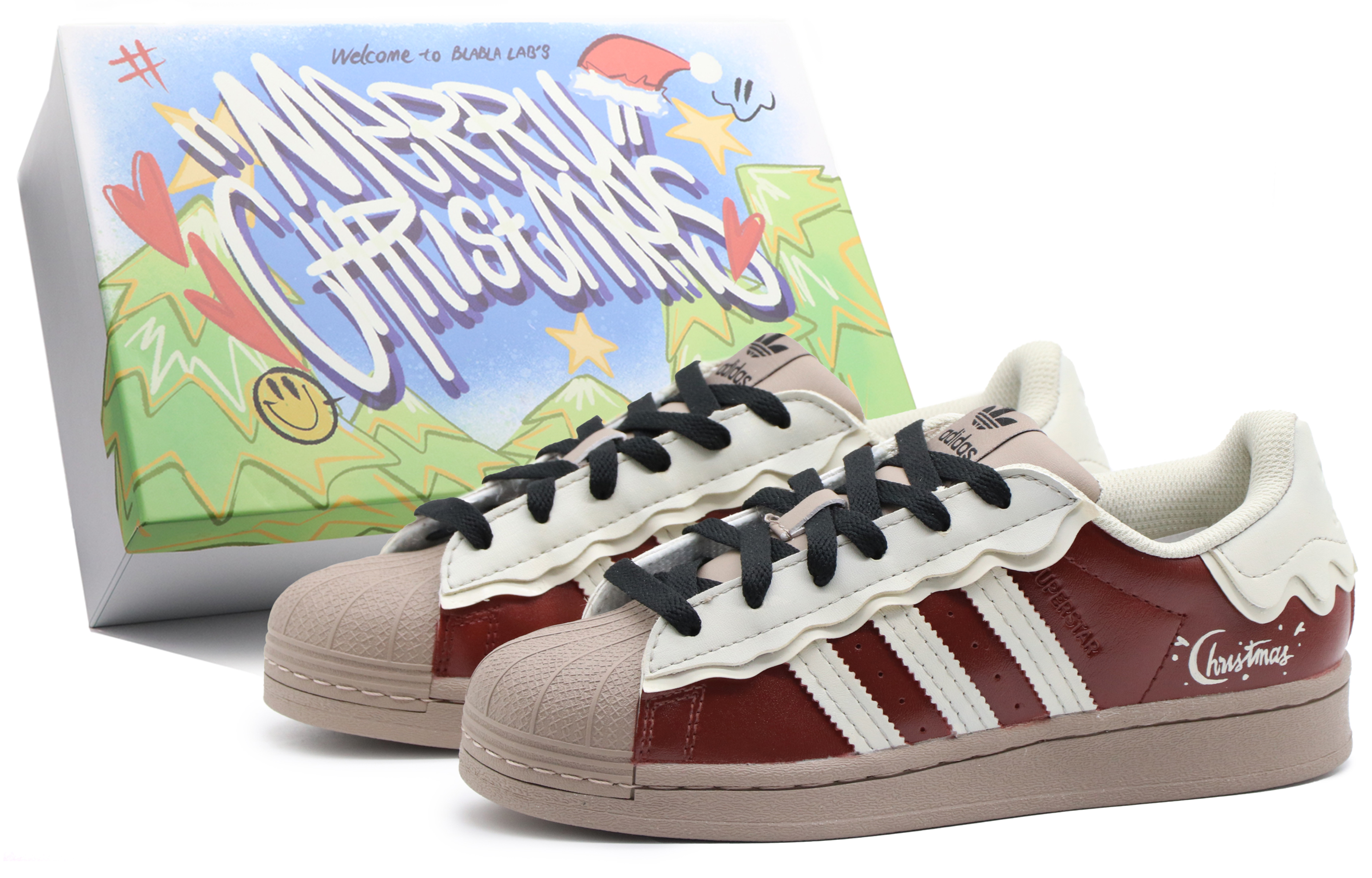 [Custom Shoes] (Women) adidas Superstar 'White Red Bonfire'