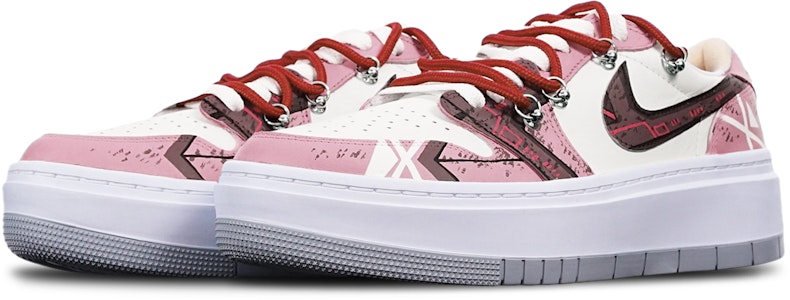 【訂製球鞋】Jordan Air Jordan 1 elevate Low 賽博朋克戰損高達 限量鞋盒 厚底 低筒 復古籃球鞋 女款 藕白 Lookbook 【訂製球鞋】Jordan Air Jordan 1 elevate Low 賽博朋克戰損高達 限量鞋盒 厚底 低筒 復古籃球鞋 女款 藕白