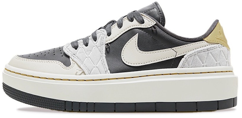 【訂製球鞋】 Jordan Air Jordan 1 elevate low se 青鳥 防滑耐磨 低筒 復古籃球鞋 女款 黑灰金 Details for 【訂製球鞋】 Jordan Air Jordan 1 elevate low se 青鳥 防滑耐磨 低筒 復古籃球鞋 女款 黑灰金