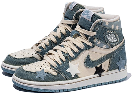 (W) カスタムAJ1 ハイ "コーヒー染めデニム スターパッチ" DM9036-104(TeamB-女款咖啡染贴布B-BOX) Lookbook (W) カスタムAJ1 ハイ "コーヒー染めデニム スターパッチ" DM9036-104(TeamB-女款咖啡染贴布B-BOX)