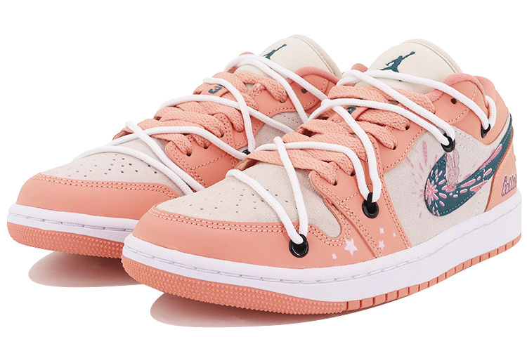 Lookbook 【定製球鞋】 Jordan Air Jordan 1 Low 新中式 潮流兔年 天使兔幾 低幫 復古籃球鞋 女款 粉藍色