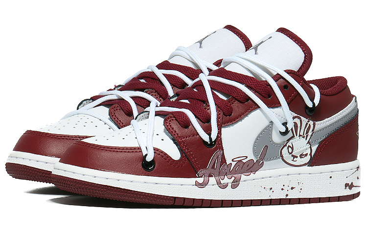 Lookbook (W) [Sepatu Custom] Air Jordan 1 Low 'Kelinci Malaikat' 553558-615(Team10-天使兔)