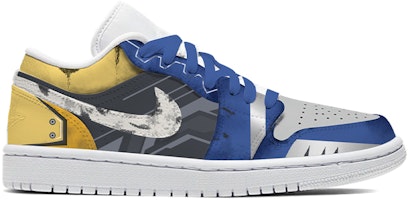 【客製化球鞋】Jordan Air Jordan 1 Low 戰損 機甲 噴繪 風活動 防滑耐磨 低筒 復古籃球鞋 女款 藍黃 Order 【客製化球鞋】Jordan Air Jordan 1 Low 戰損 機甲 噴繪 風活動 防滑耐磨 低筒 復古籃球鞋 女款 藍黃