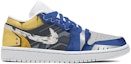 Order 【客製化球鞋】Jordan Air Jordan 1 Low 戰損 機甲 噴繪 風活動 防滑耐磨 低筒 復古籃球鞋 女款 藍黃
