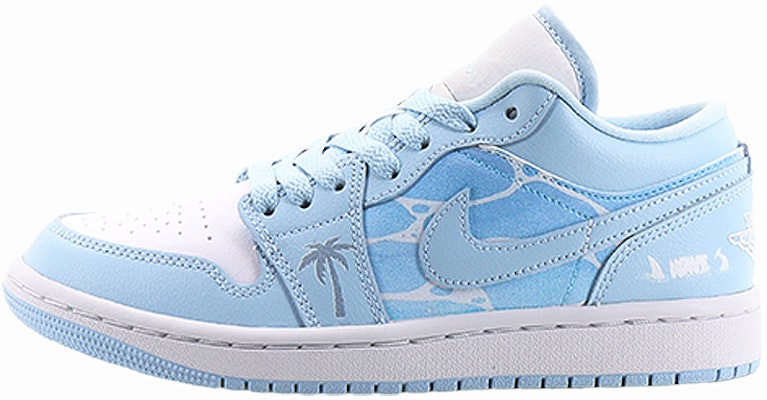 【客製化球鞋】 Jordan Air Jordan 1 Low 海灘椰樹 耐磨 低筒 復古籃球鞋 女款 北卡藍 Buy 【客製化球鞋】 Jordan Air Jordan 1 Low 海灘椰樹 耐磨 低筒 復古籃球鞋 女款 北卡藍