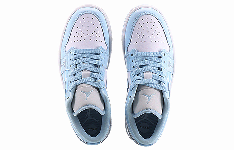 Shop (W) [Kasut Kustom] Air Jordan 1 Low 'Pokok Kelapa Pantai Biru UNC' DC0774-141(Team10--海滩椰树）