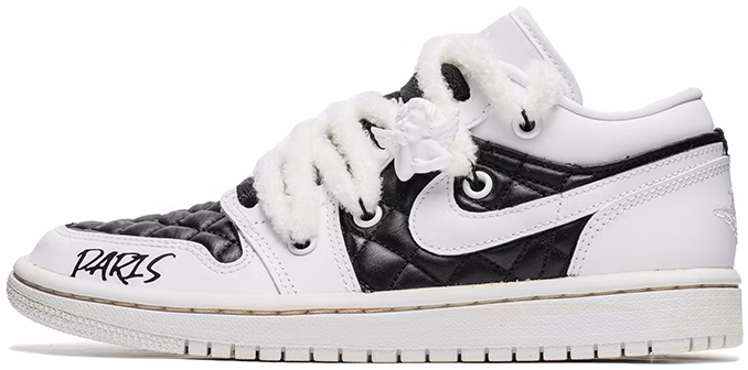 custom-shoes-women-air-jordan-1-low-black-white-tweed