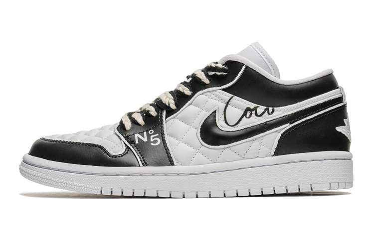 [Custom Shoes] (Women) Air Jordan 1 Low 'Black White Special Box Edition'