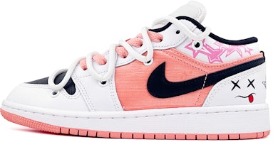 【訂製球鞋】Jordan Air Jordan 1 休閒百搭 耐磨透氣 低筒 復古籃球鞋 女款 黑白粉 Buy 【訂製球鞋】Jordan Air Jordan 1 休閒百搭 耐磨透氣 低筒 復古籃球鞋 女款 黑白粉