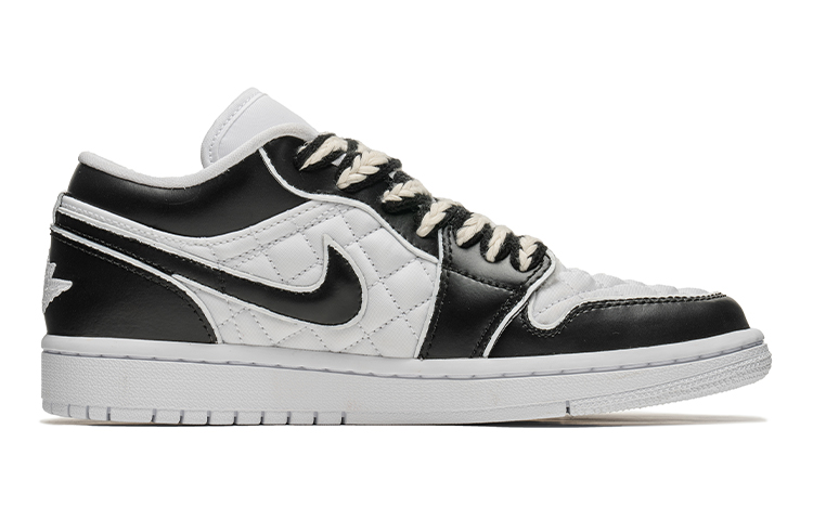 Order (W) [Kasut Custom] Air Jordan 1 Low 'Edisi Kotak Istimewa Hitam Putih' DB6480-100(TeamB-女款小香风白边)